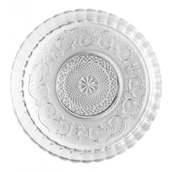 Prato 19,5cm Para Sobremesa De Vidro Angel